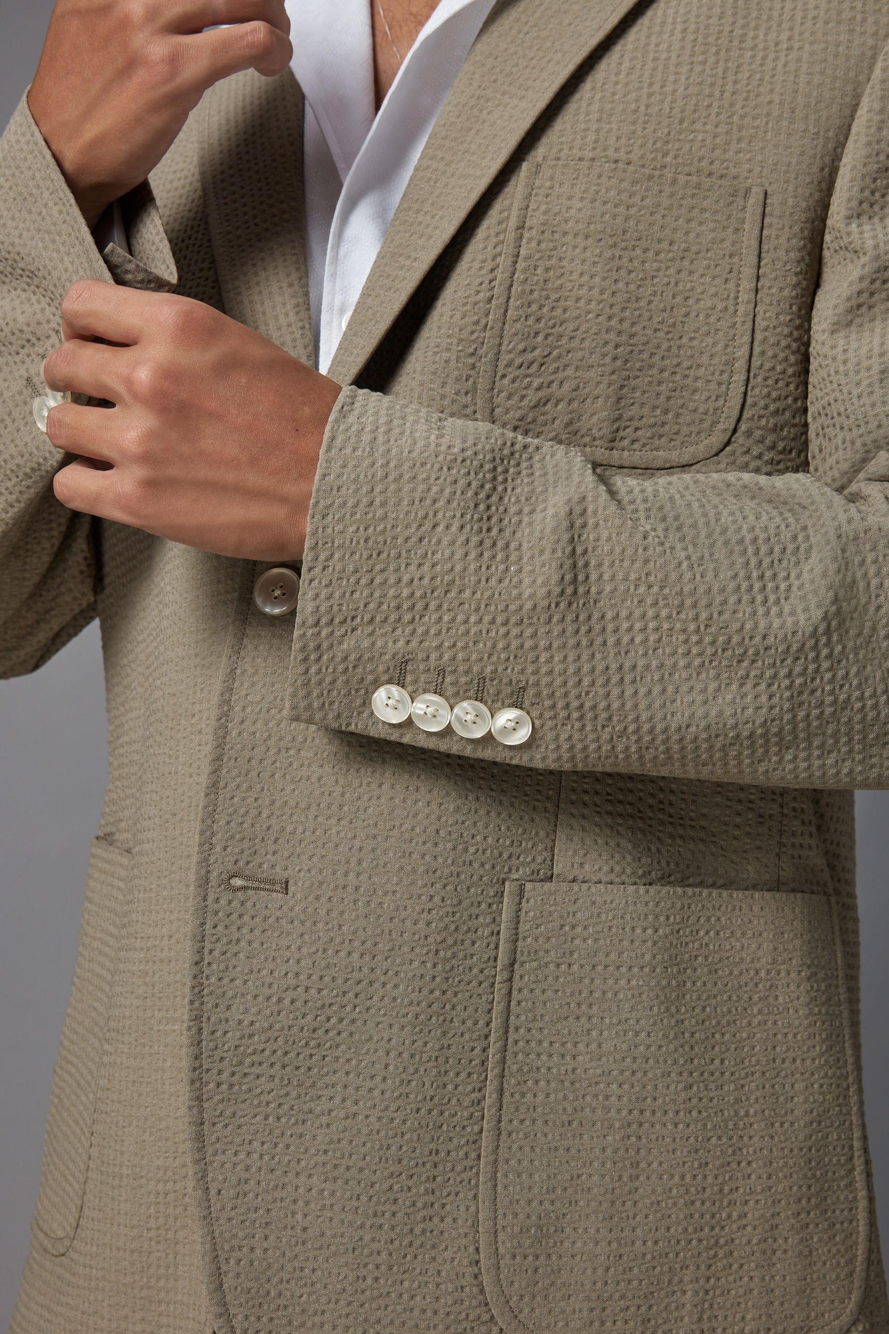 Buy Green Relaxed Fit Seersucker Suit Jacket from Next Ireland
