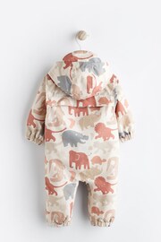 Neutral/Grey Safari Print Baby Packable All-In-One Pramsuit (0mths-2yrs) - Image 2 of 9