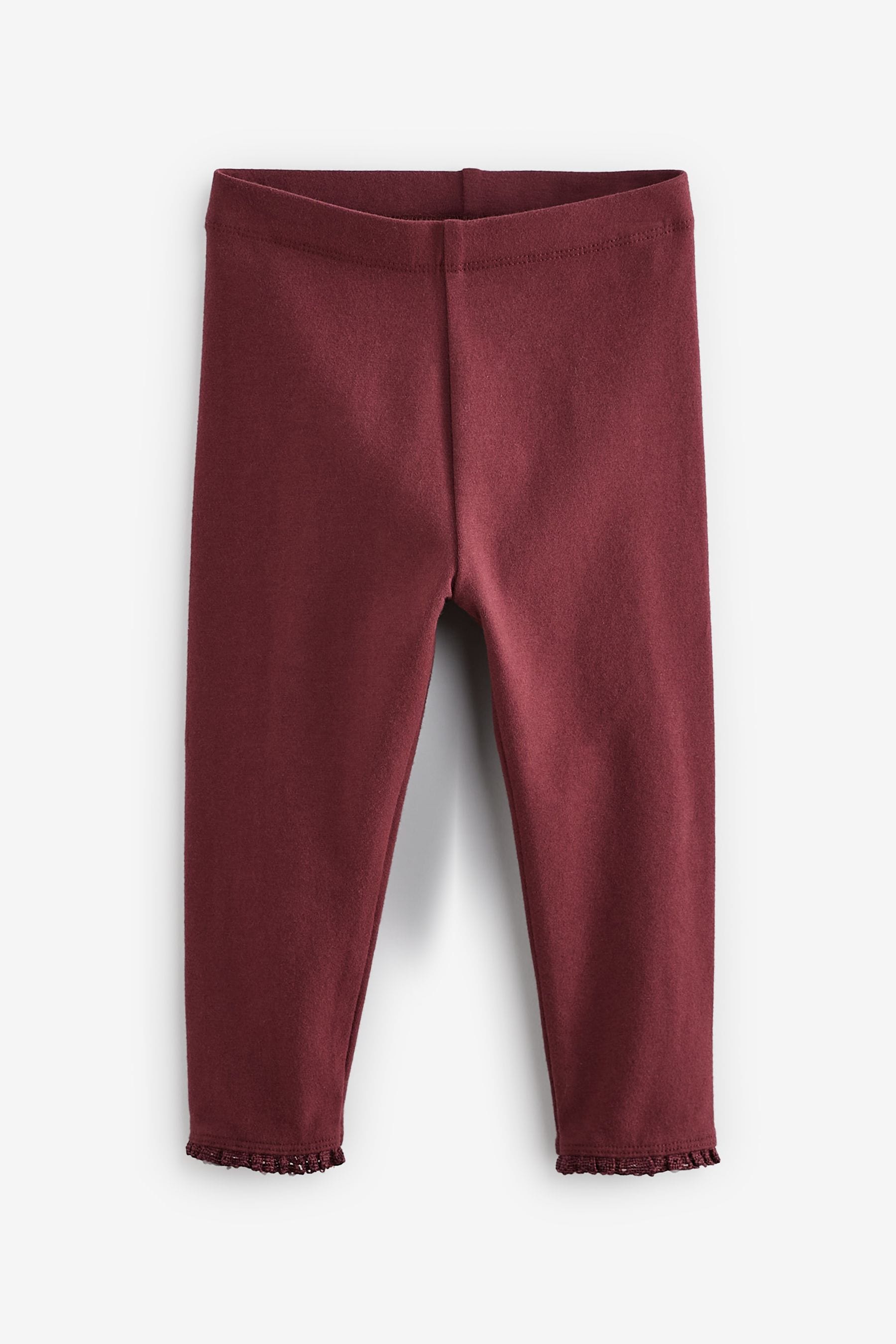 Buy Burgundy Red Lace Trim Leggings 3mths 7yrs from Next Luxembourg