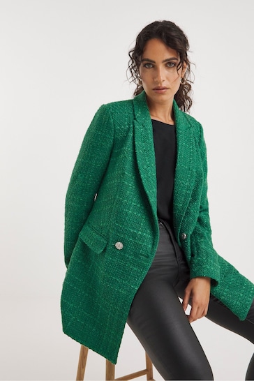 Jd Williams Green Easy Boucle Blazer