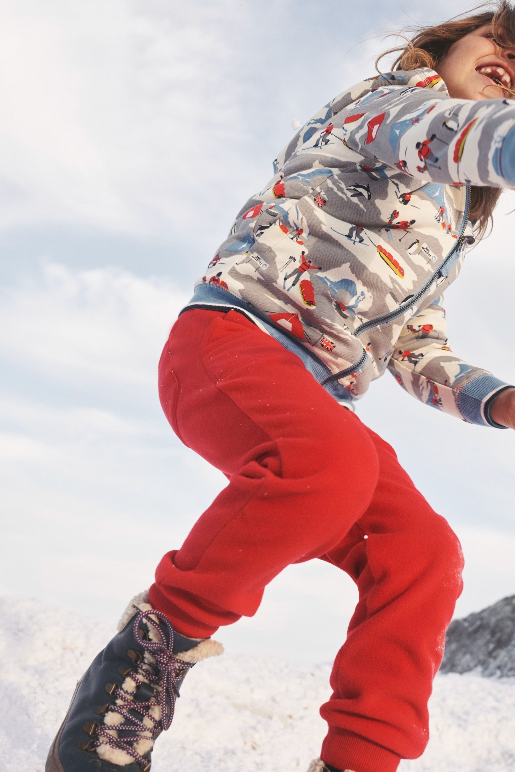 Boden Red Fleece Joggers