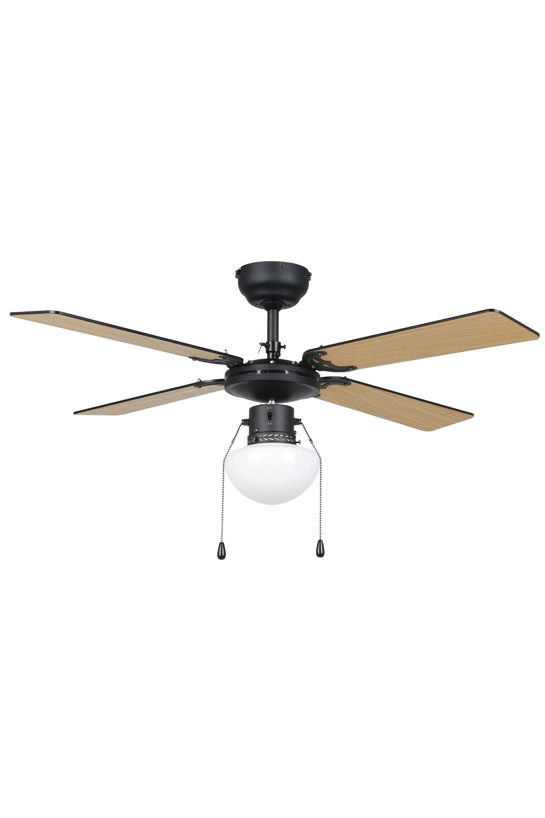 Buy Eglo Matte Black Wooden Fortaleza Ceiling Fan from the Next UK