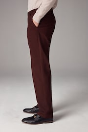 Dark Burgundy Straight Fit Stretch Chinos Trousers - Image 3 of 11