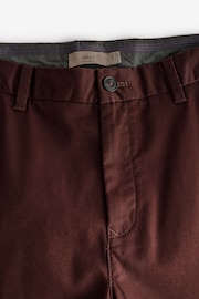 Dark Burgundy Straight Fit Stretch Chinos Trousers - Image 9 of 11