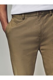 Light Tan Straight Fit Utility Chino 100% Cotton Trousers - Image 6 of 10