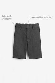 Grey Regular Waist Flat Front Shorts (3-14yrs) - Image 4 of 4