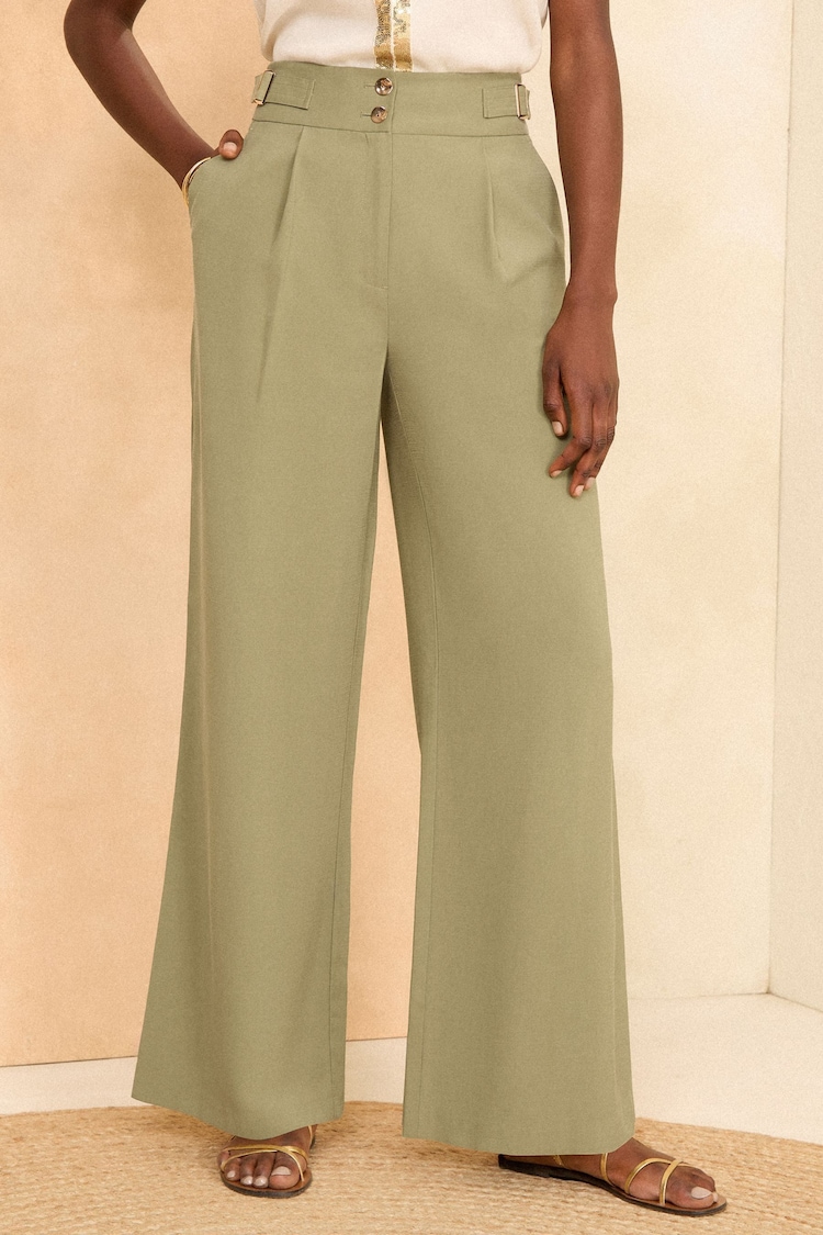 Love & Roses Green Tab Premium Wide Leg Tailored Trousers - Image 1 of 4