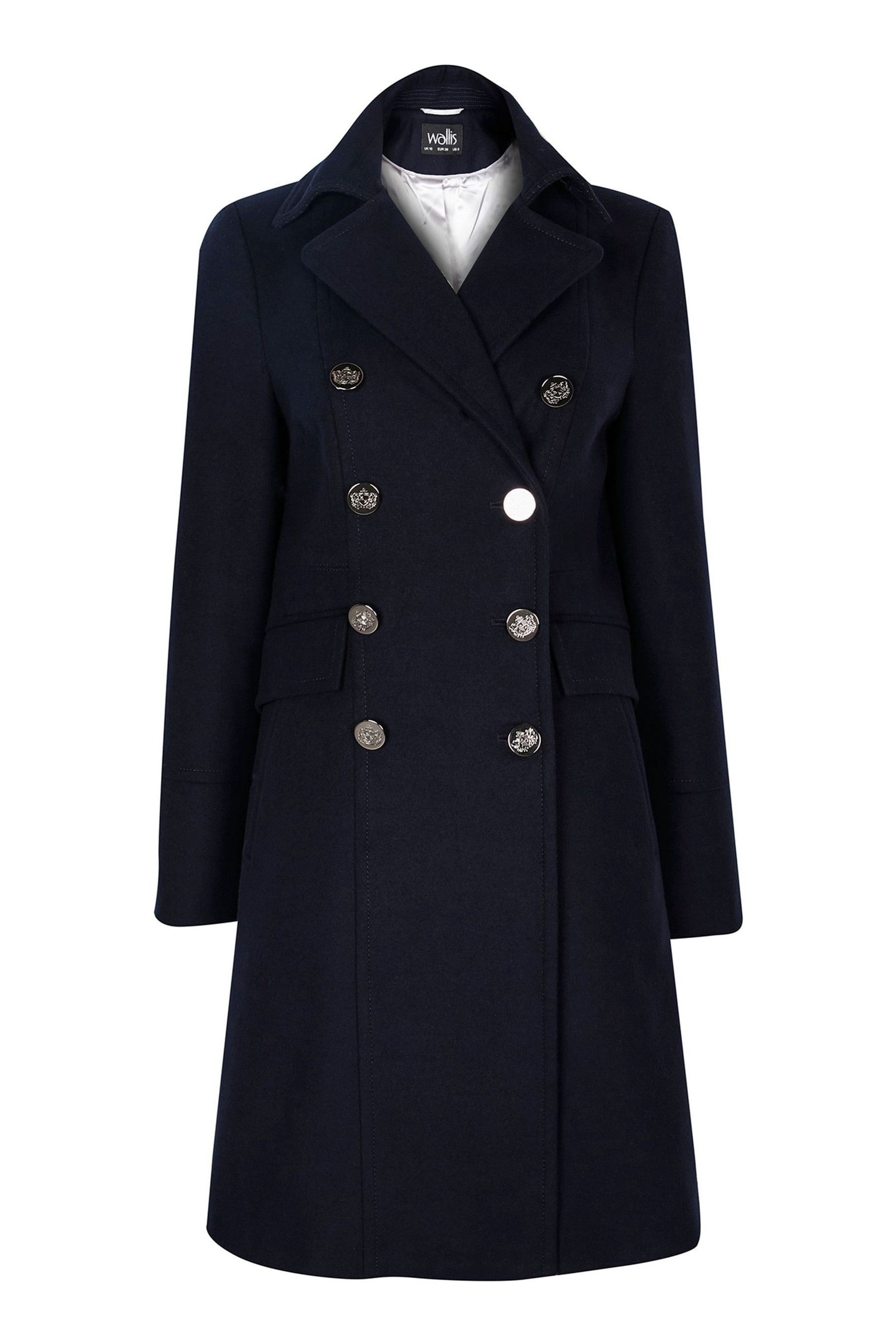 Buy Wallis Navy Revere Coat from Next Germany