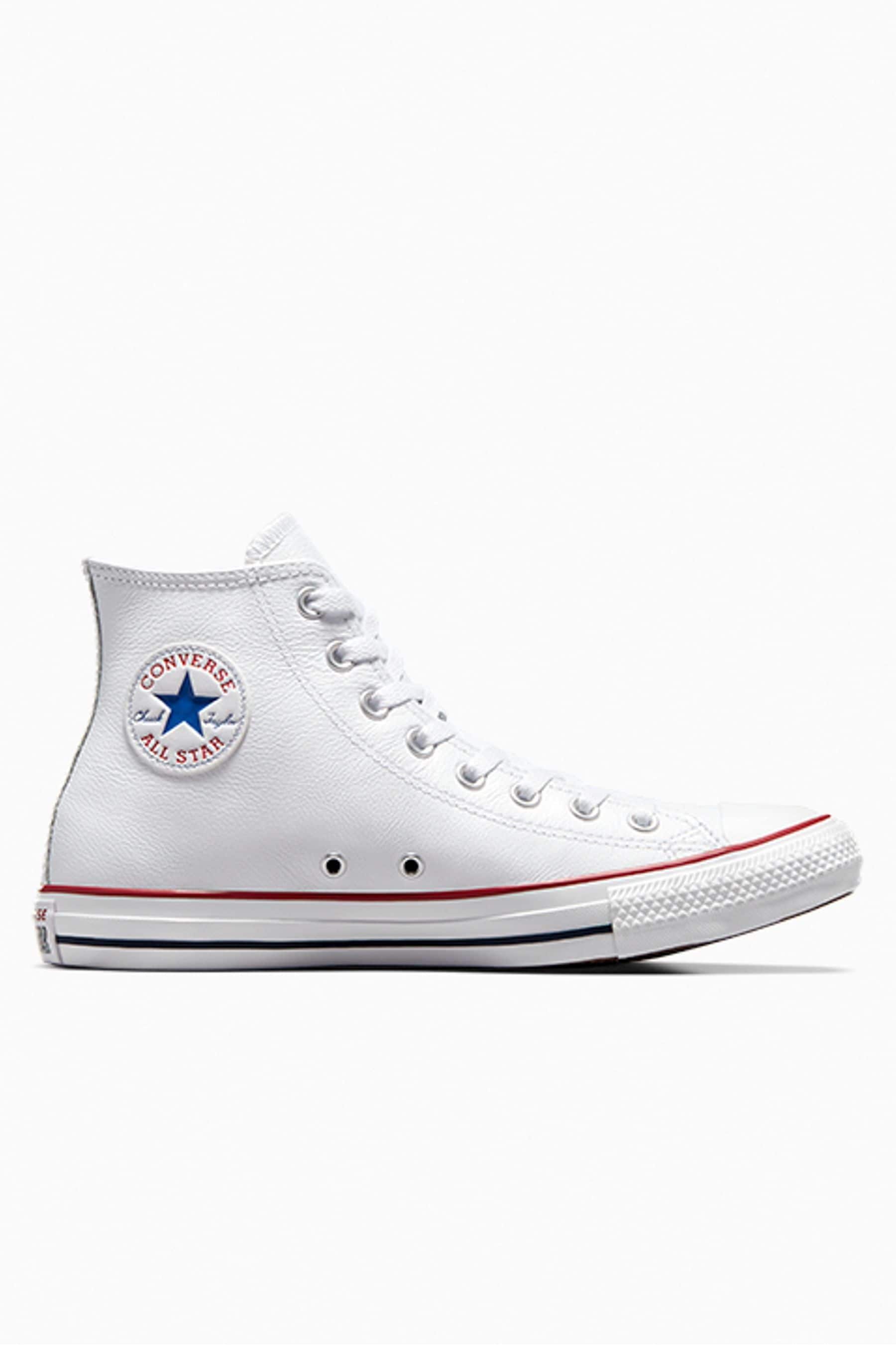 Mens converse leather sales white