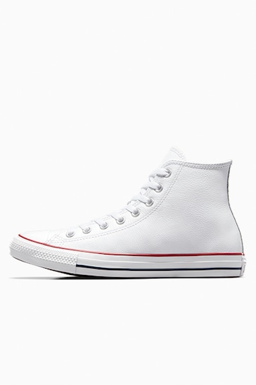Converse White Leather High Trainers