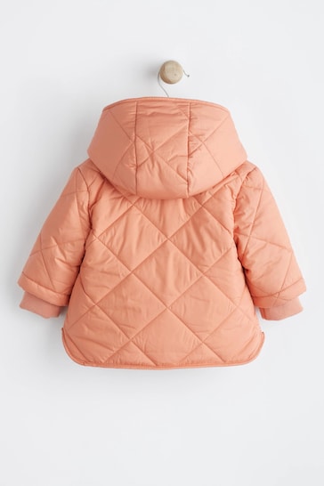 Apricot Orange Baby Quilted Jacket (0mths-2yrs)