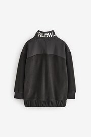 Black Fleece Mix Sporty Zip Through Sweatshirt (3-16yrs) - Image 7 of 9