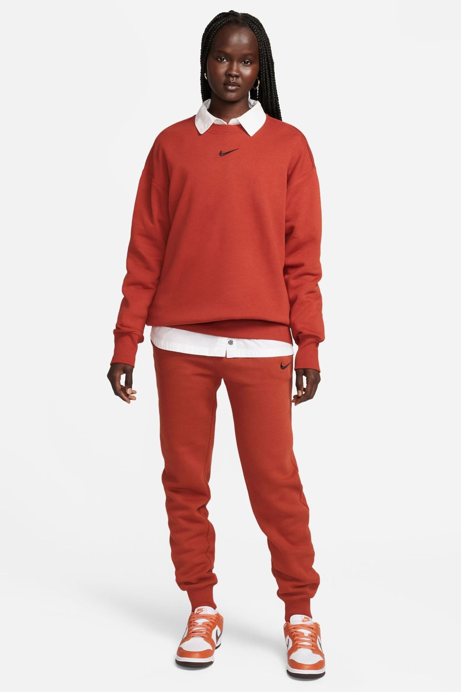 Nike Orange Phoenix Fleece Oersize Sweatshirt - Image 3 of 7