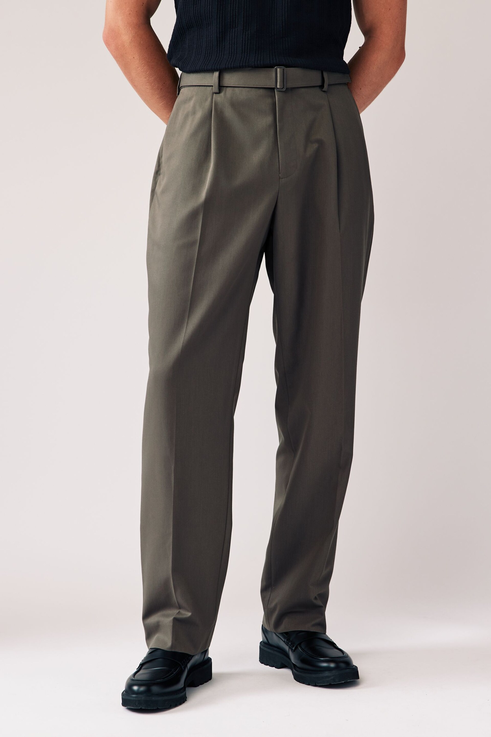 Sage Green EDIT Slouchy Style Suit Trousers - Image 1 of 9