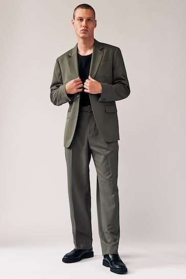 Sage Green EDIT Slouchy Style Suit Trousers