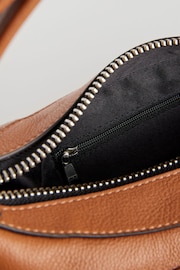 Tan Brown Leather Pocket Zip Bag - Image 11 of 11