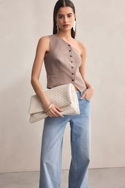 White Weave Clutch Bag - Image 2 of 9