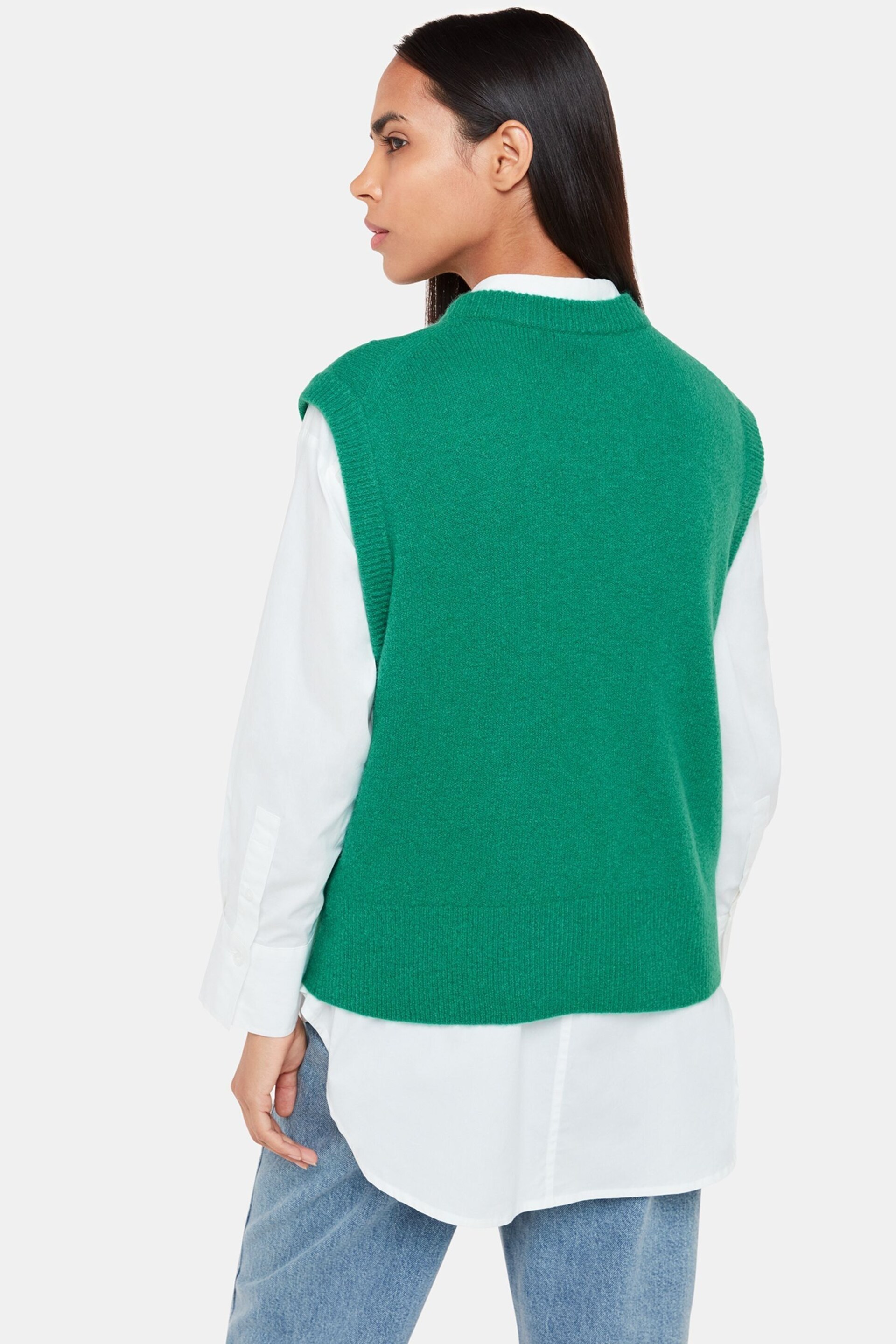 Whistles Green Kira Crew Neck Tank Top - Image 2 of 5