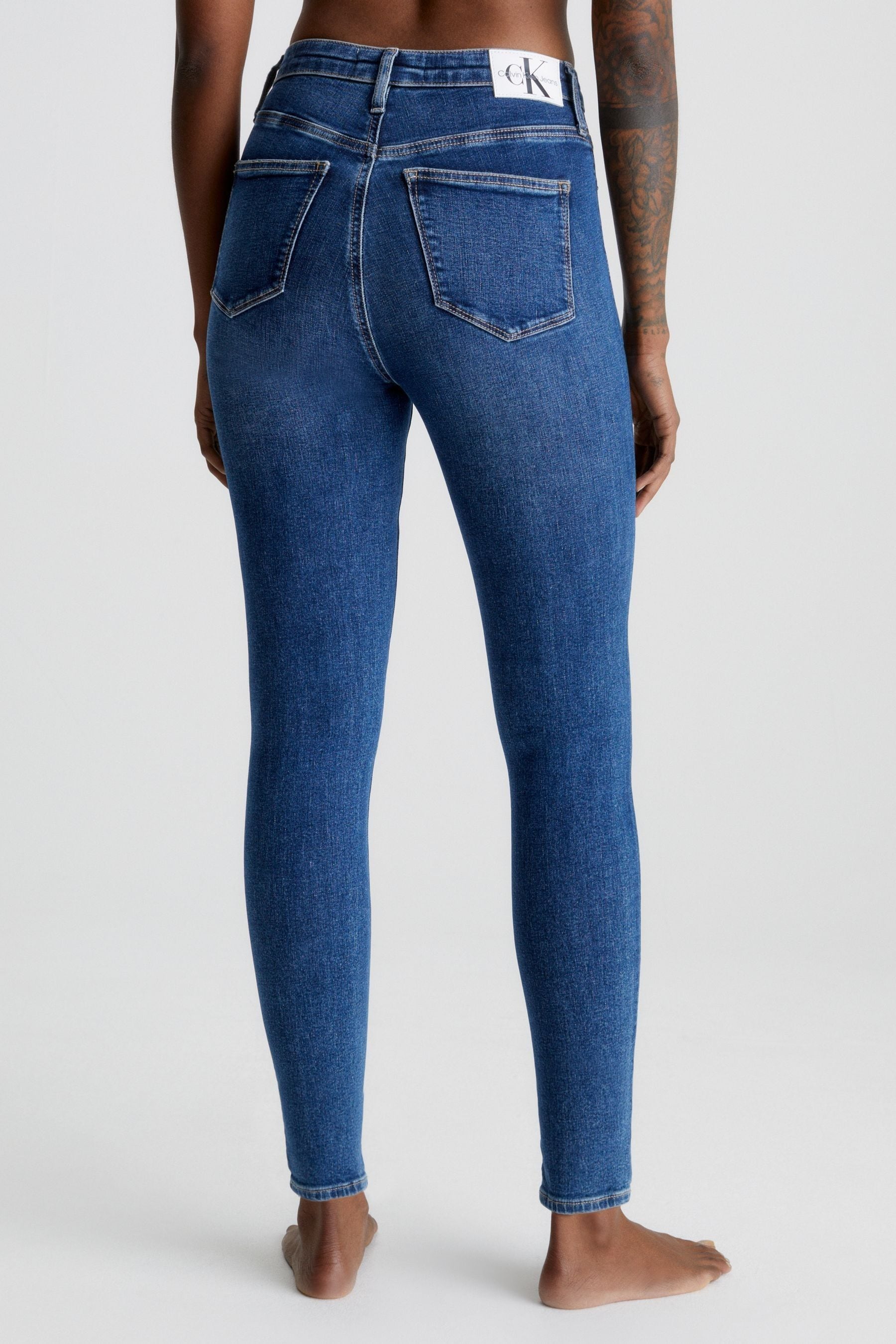 Buy Calvin Klein Jeans Blue High Rise Super Skinny Jeans from Next Luxembourg