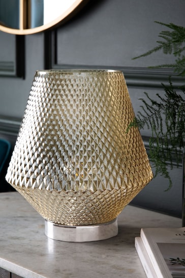 Champagne Gold Battery Operated Large Tapered Ambient Lamp
