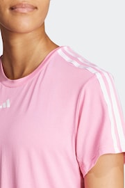 adidas Pink Aeroready Train Essentials 3-Stripes T-Shirt - Image 5 of 7