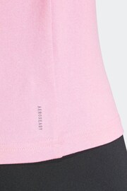 adidas Pink Aeroready Train Essentials 3-Stripes T-Shirt - Image 6 of 7