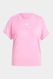 adidas Pink Aeroready Train Essentials 3-Stripes T-Shirt - Image 7 of 7