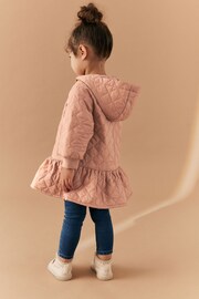 Camel Brown Shower Resistant Skirted Quilted Coat (3mths-7yrs) - Image 3 of 11