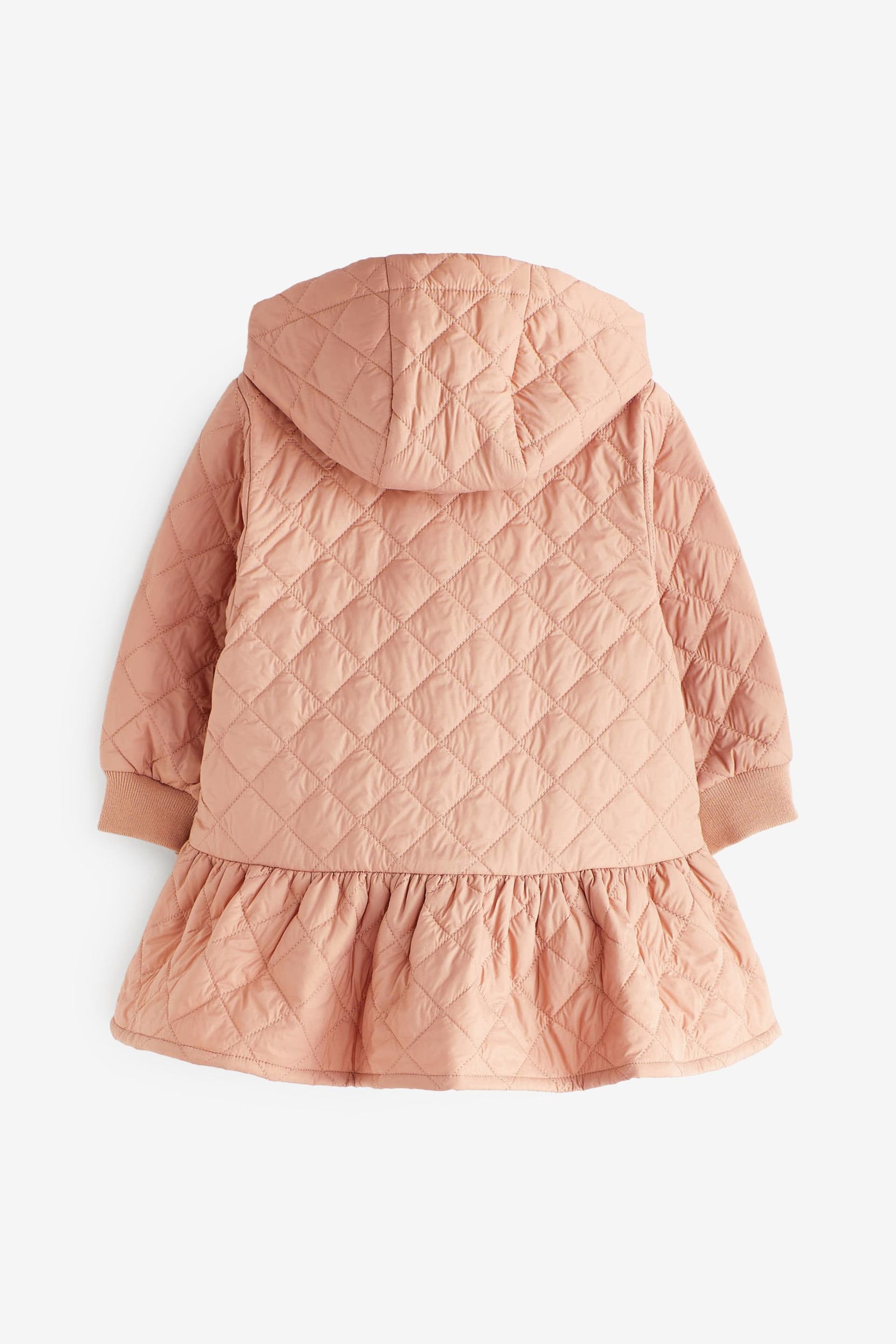Camel Brown Shower Resistant Skirted Quilted Coat (3mths-7yrs) - Image 7 of 11