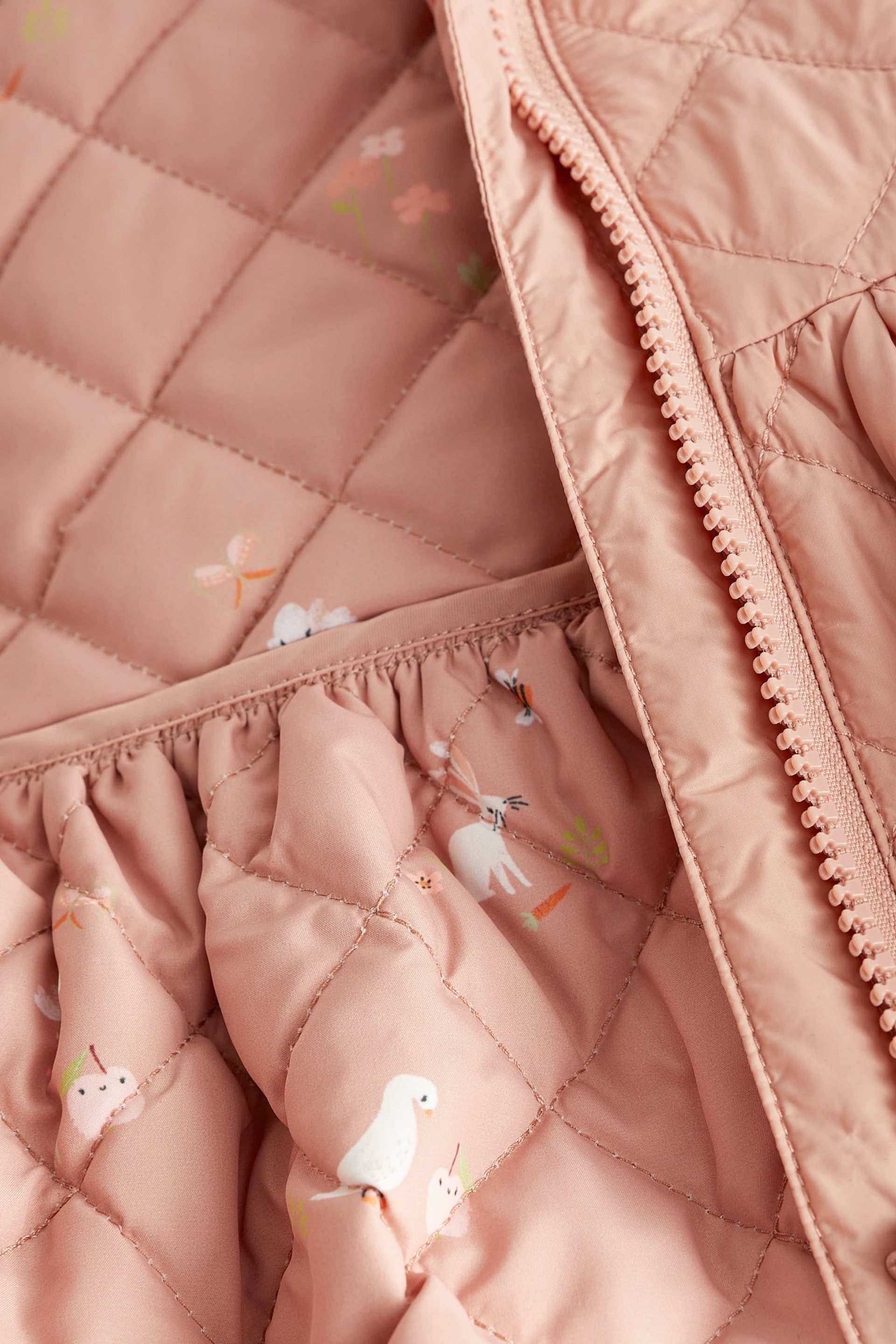 Camel Brown Shower Resistant Skirted Quilted Coat (3mths-7yrs) - Image 8 of 11