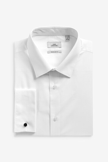 White Regular Fit Double Cuff Shirts 2 Pack