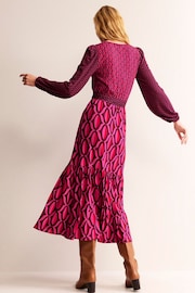 Boden Pink Jersey Midi Wrap Dress - Image 3 of 6