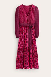 Boden Pink Jersey Midi Wrap Dress - Image 6 of 6