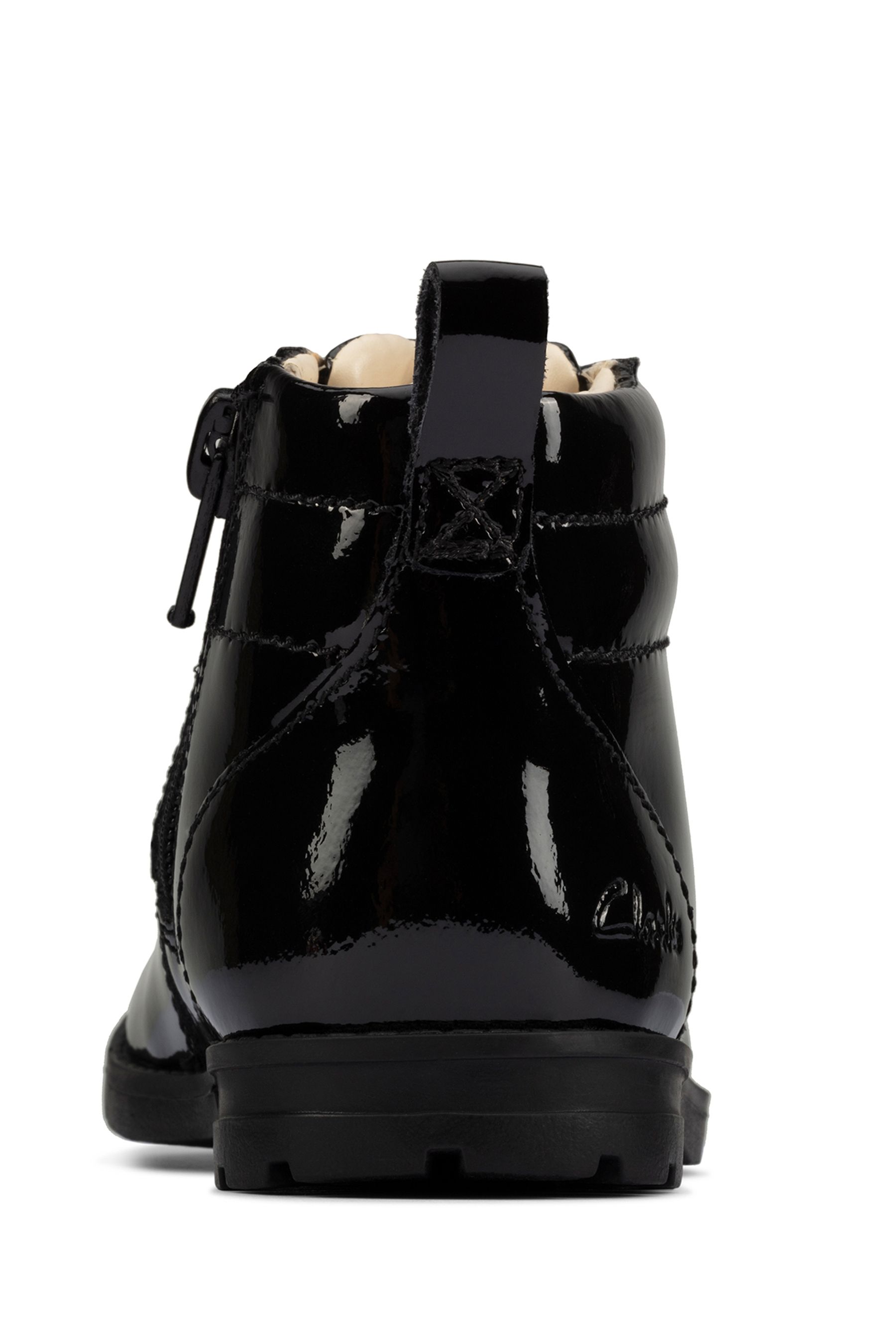 Buy Clarks Black F fit Patent Dabi Lace Boots from Next Luxembourg