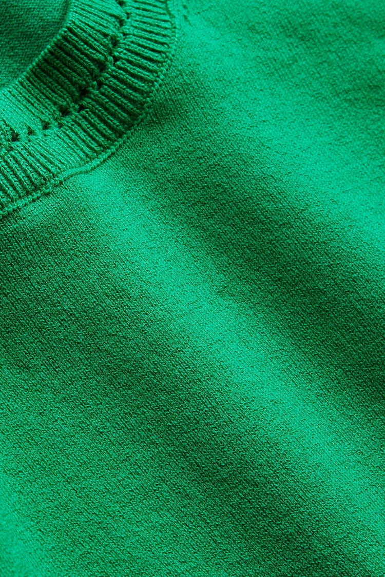 Boden Green Catriona Cotton Crew Jumper - Image 6 of 6