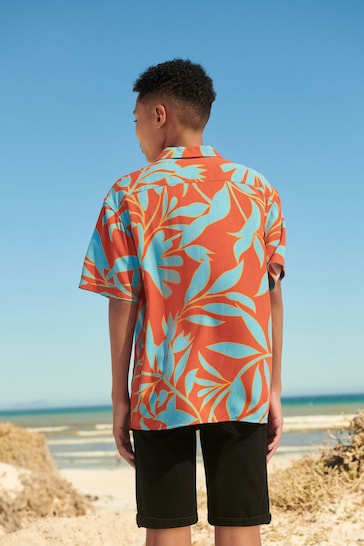 Hawaiian Red Short Sleeve Printed Shirt (3-16yrs)
