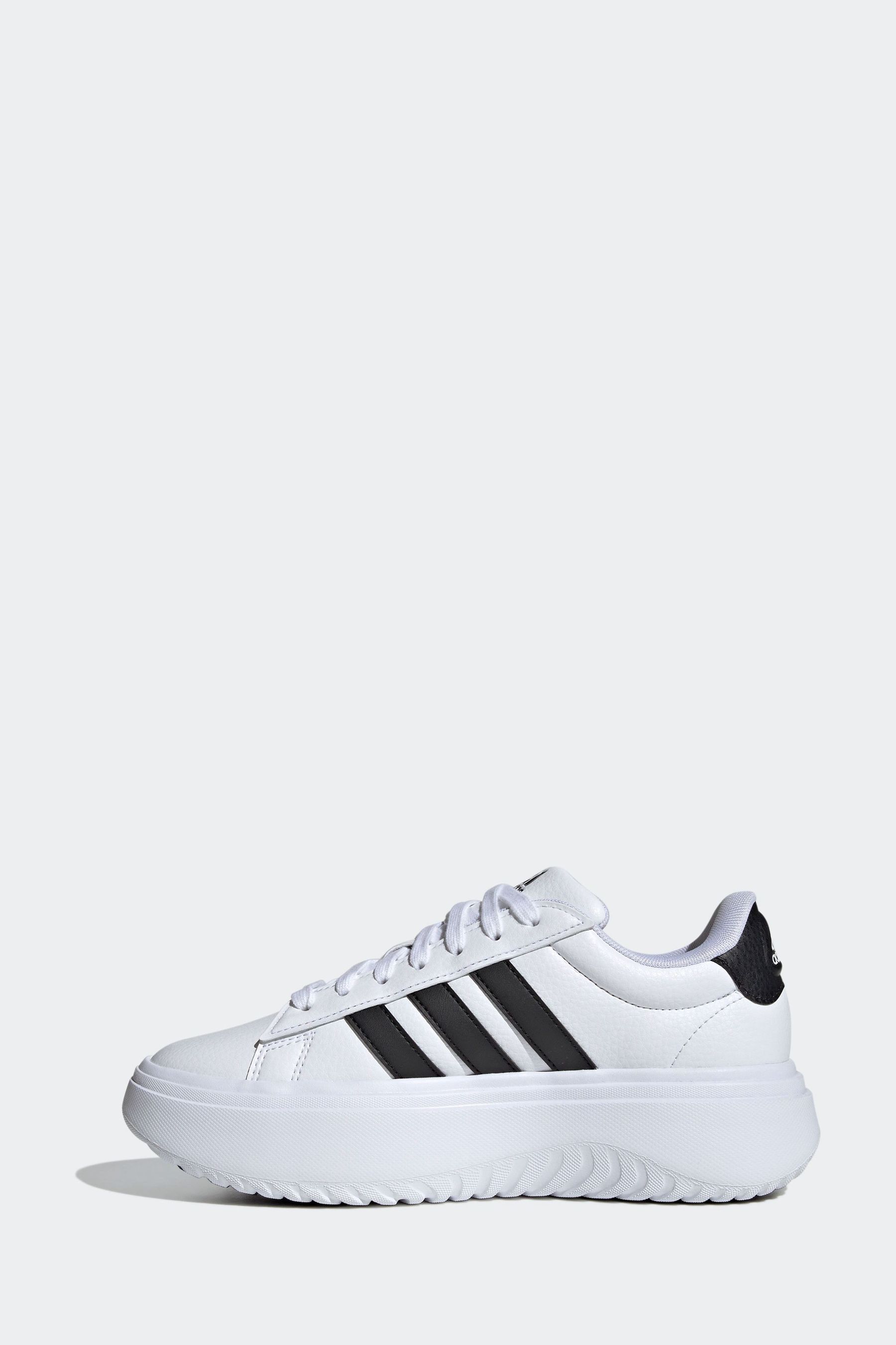 White Black adidas Sportswear Grand Court Platform Trainers