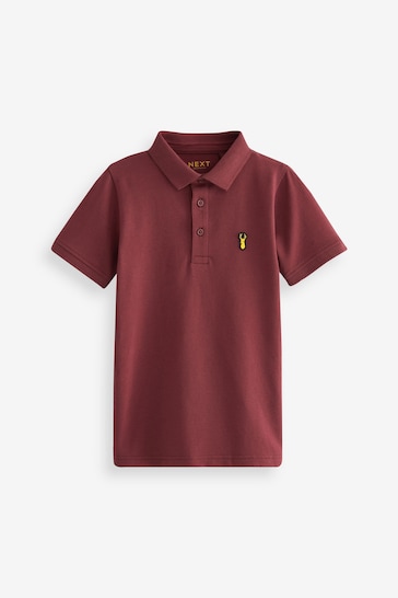 Berry Red Short Sleeve Polo Shirt (3-16yrs)