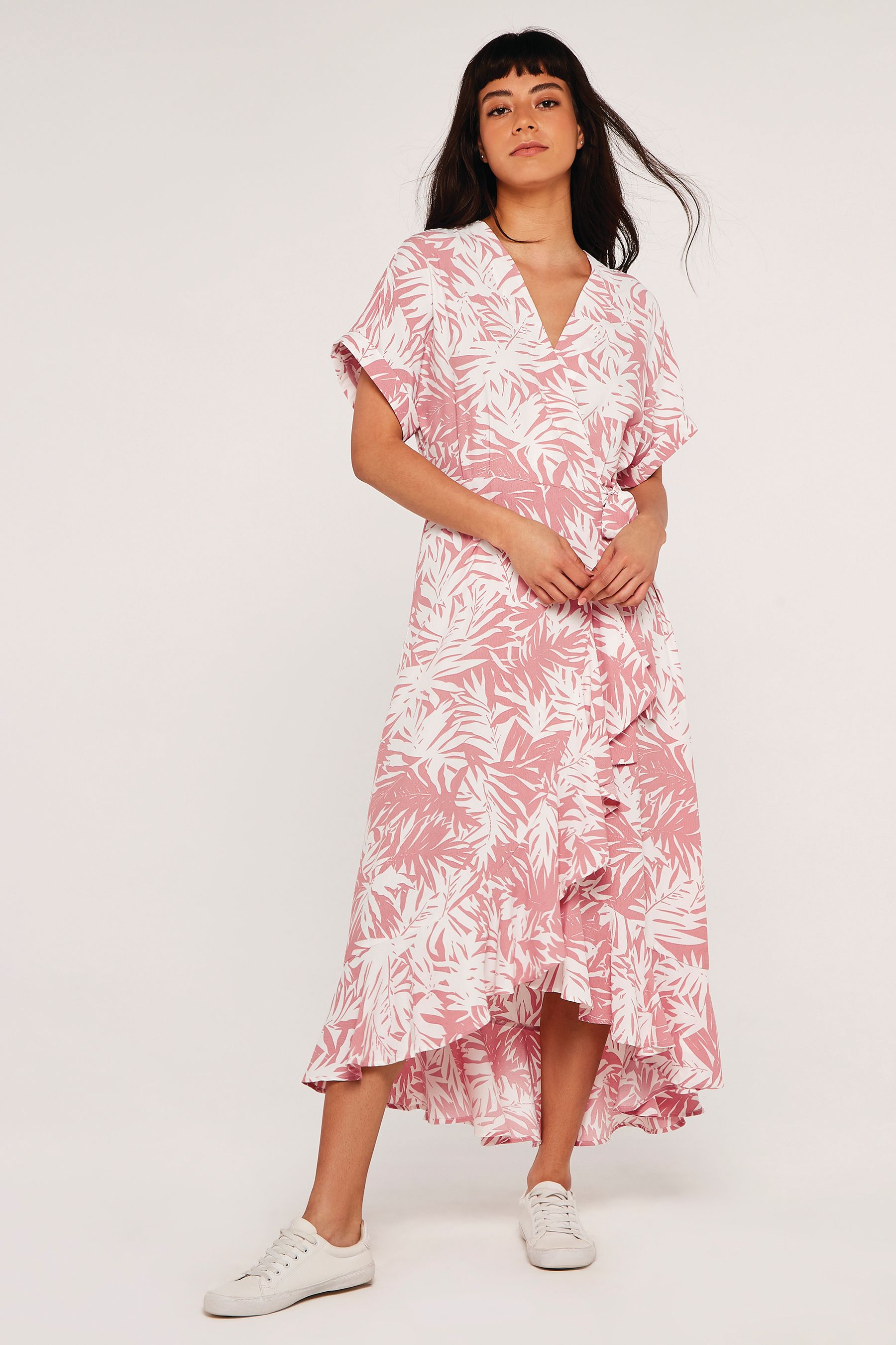 Pink palm leaf dress hot sale