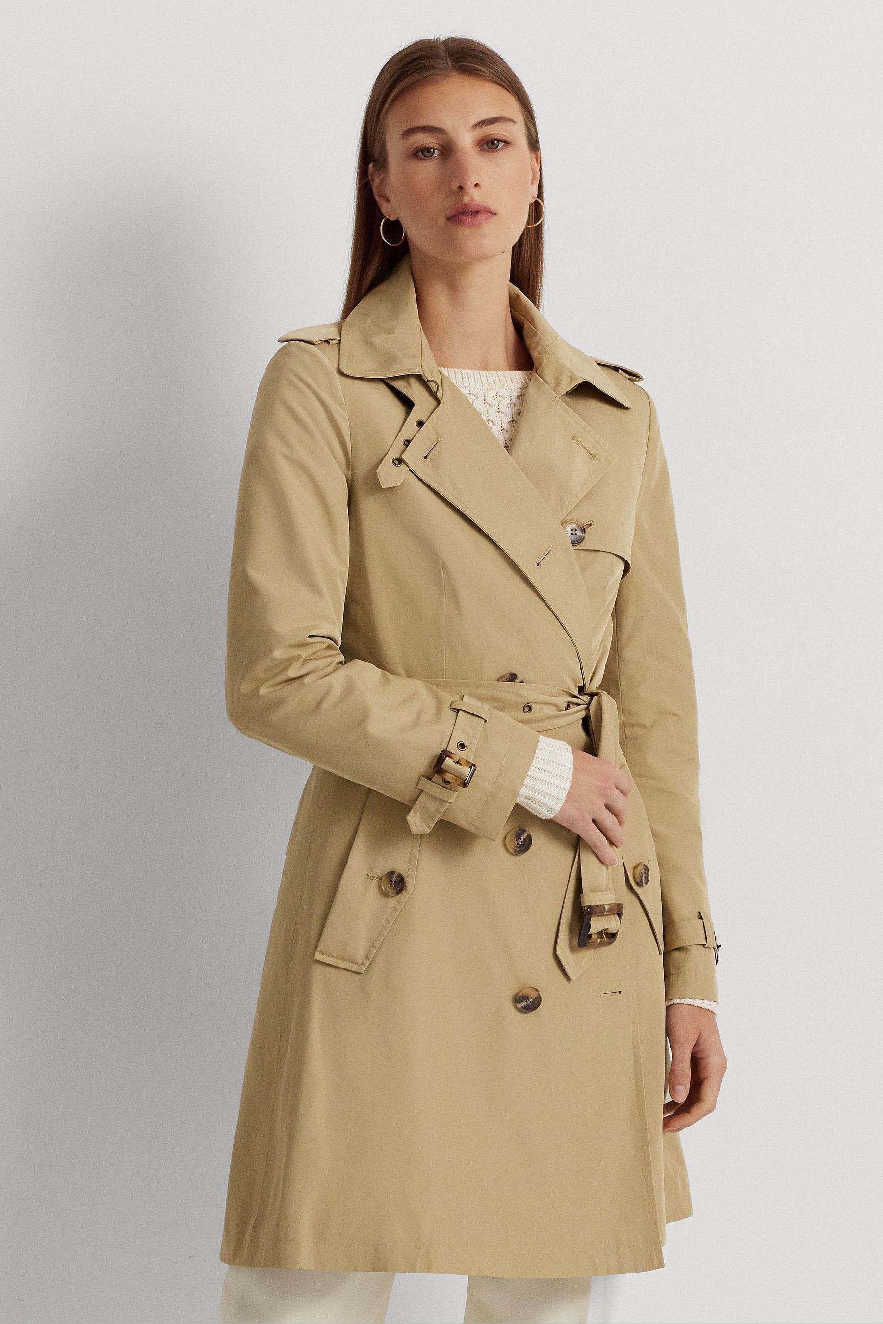 Double breasted tan coat new arrivals