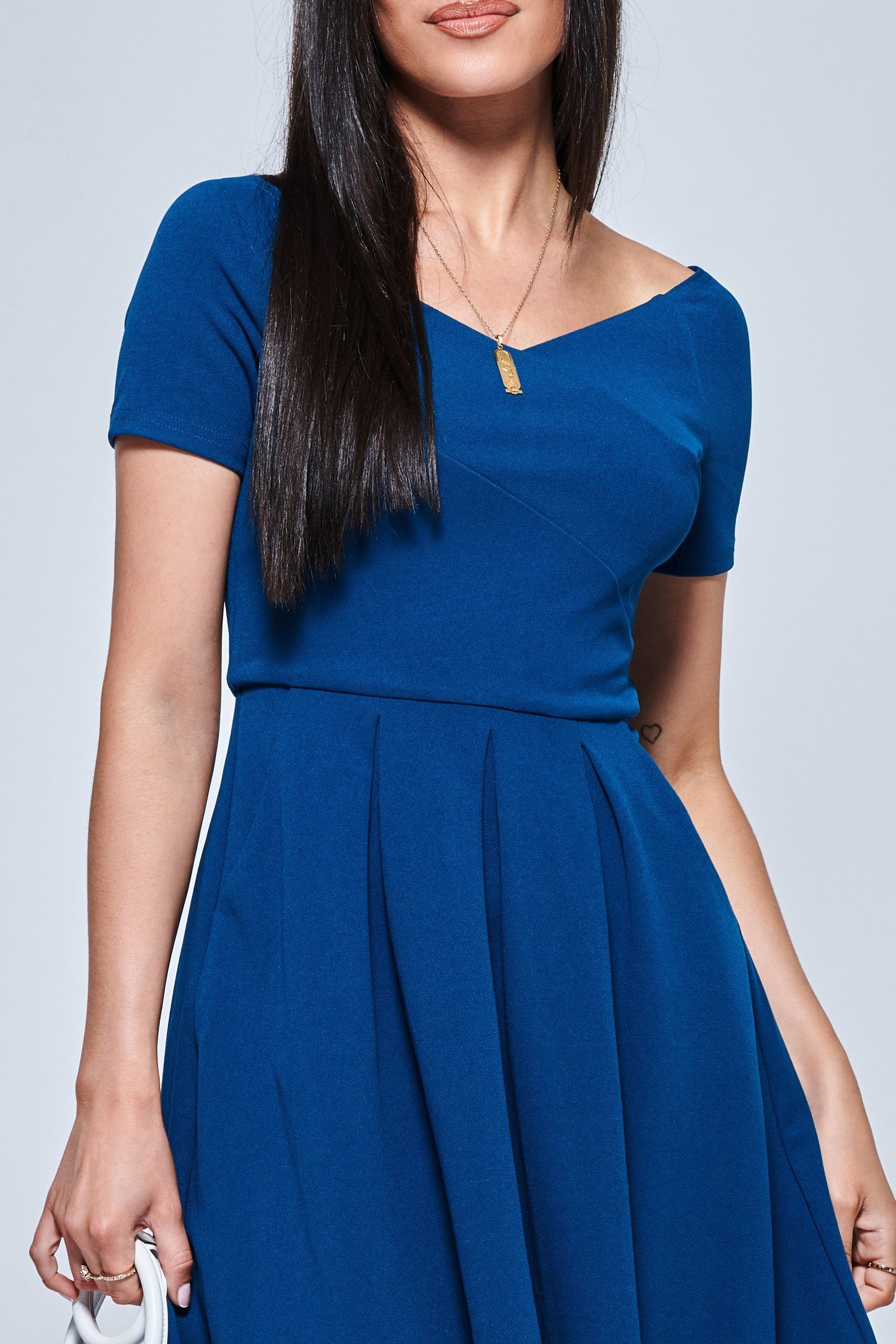 Royal blue outlet dip hem dress