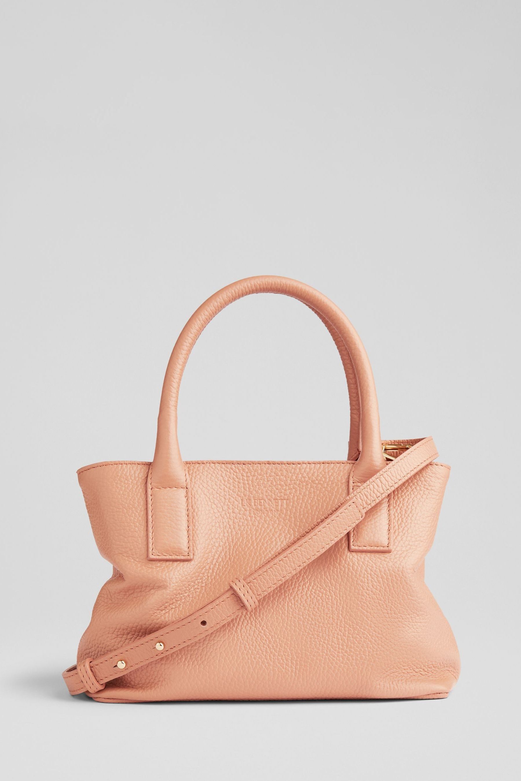 Pink leather tote handbag shop