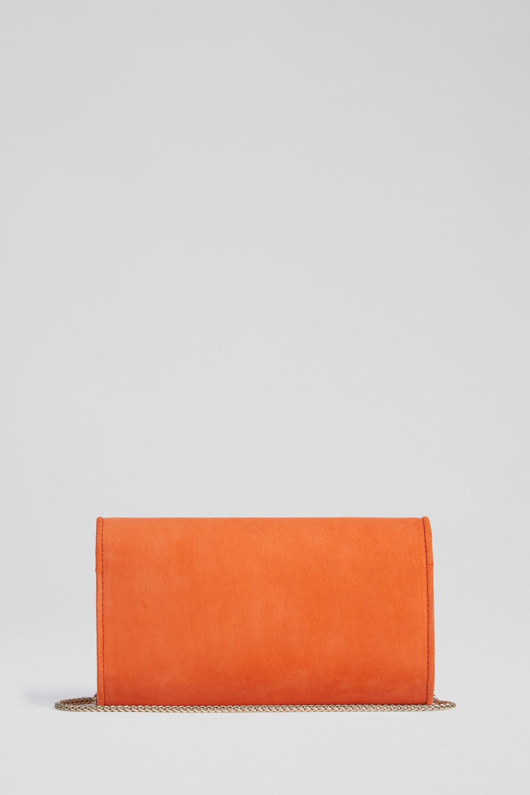 Orange clutch sale bag next