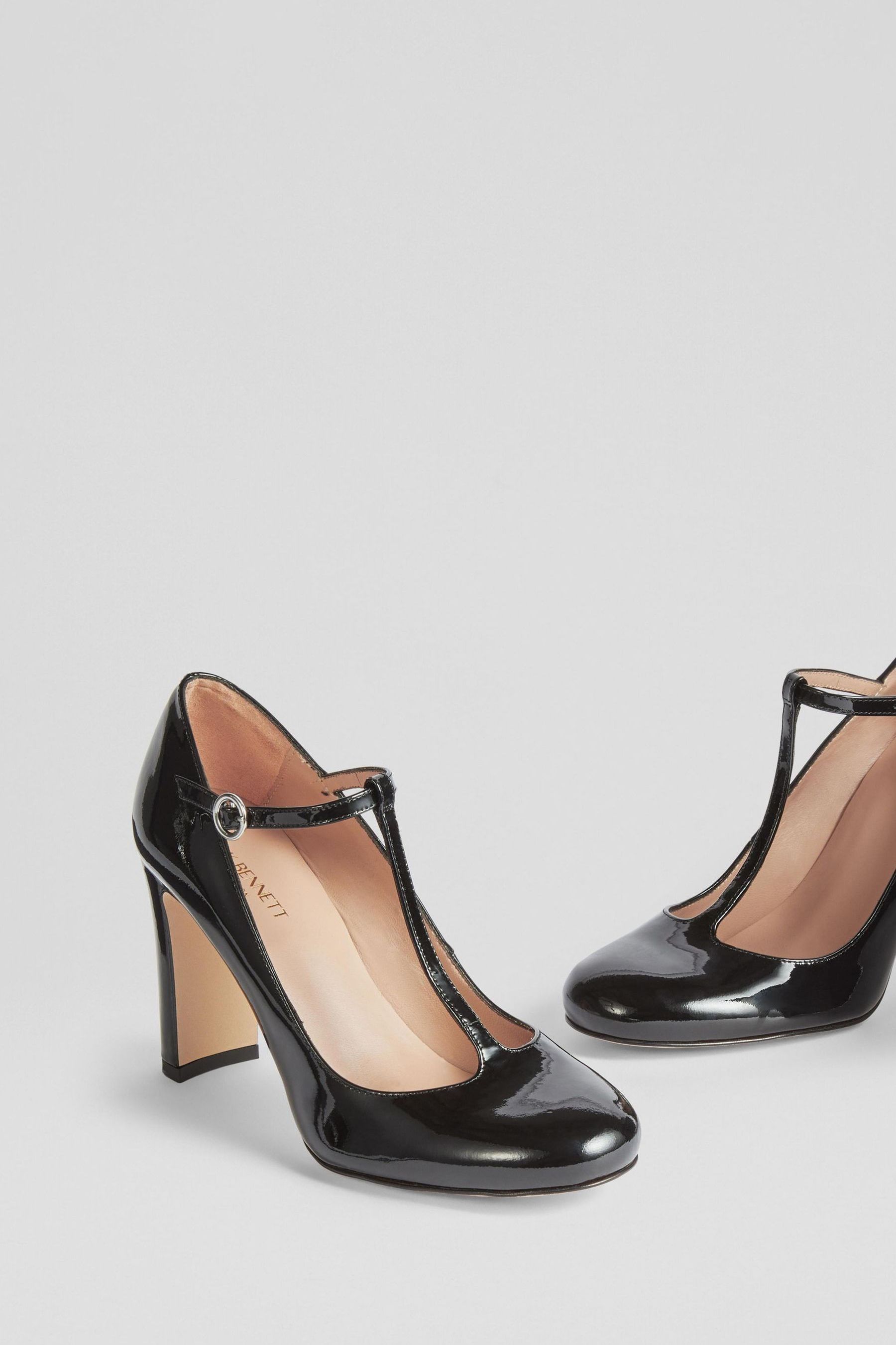 Buy LK Bennett Black Patent Leather Annalise T Bar Shoes from Next Luxembourg