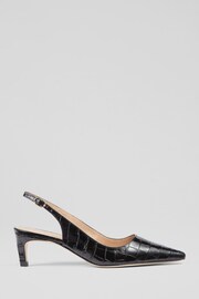 LK Bennett Croc-Effect Leather Kitten Heels - Image 1 of 4