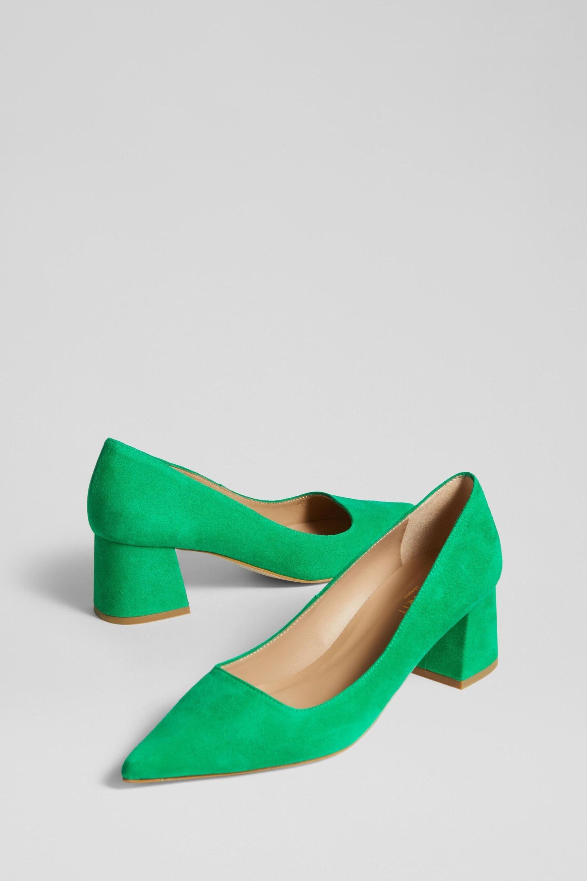 LK Bennett Sloane Suede Block Heel Courts - Image 2 of 3