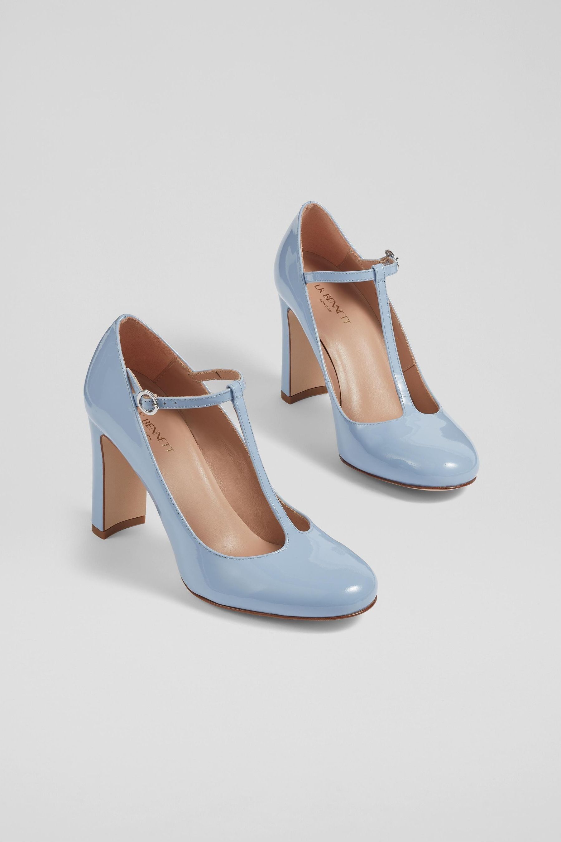 Buy LK Bennett Blue Patent Leather Annalise T Bar Shoes from Next Luxembourg