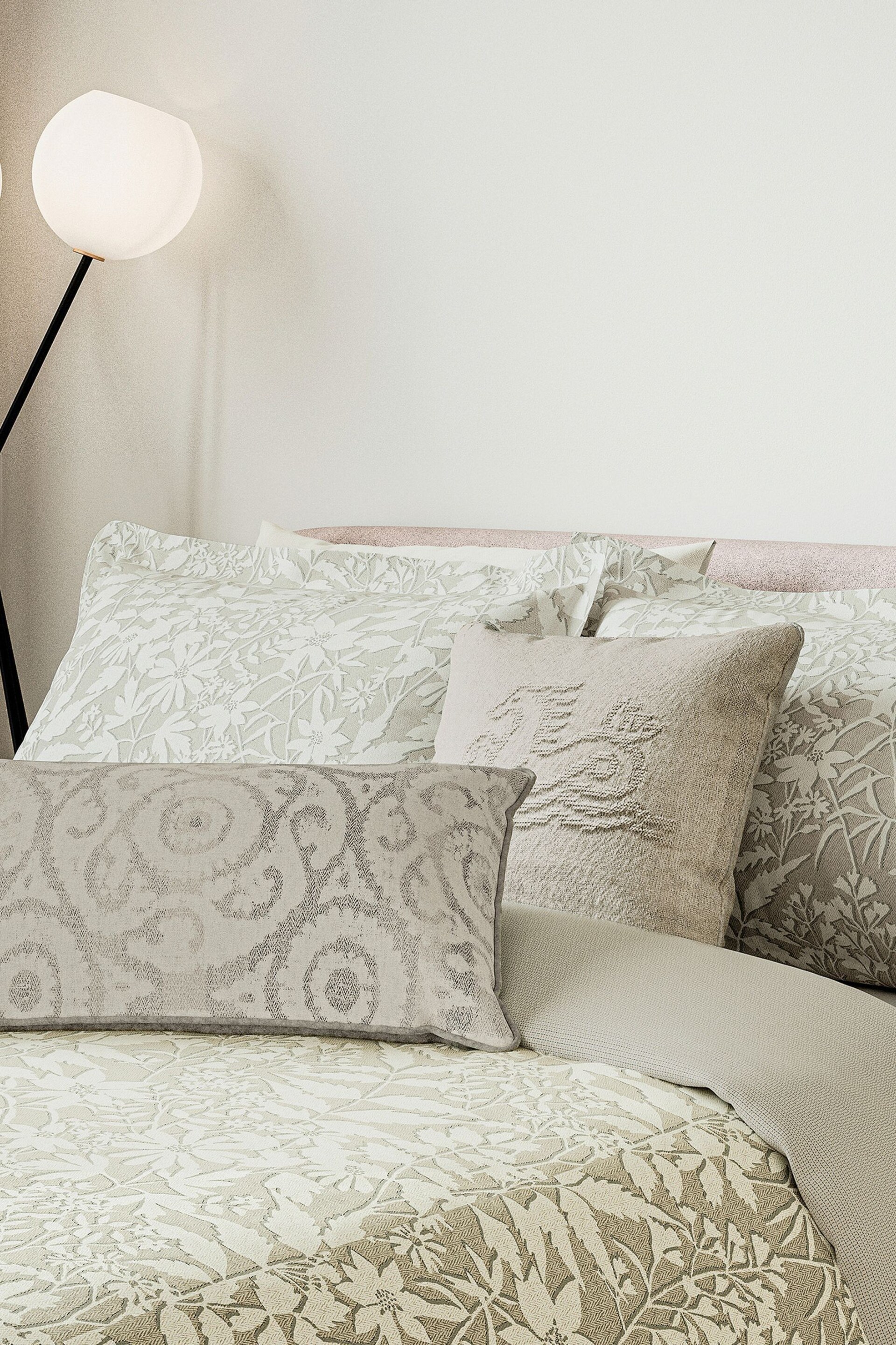 Bedeck of Belfast Cream Atiya Duvet Cover and Pillowcase Set - Image 3 of 5