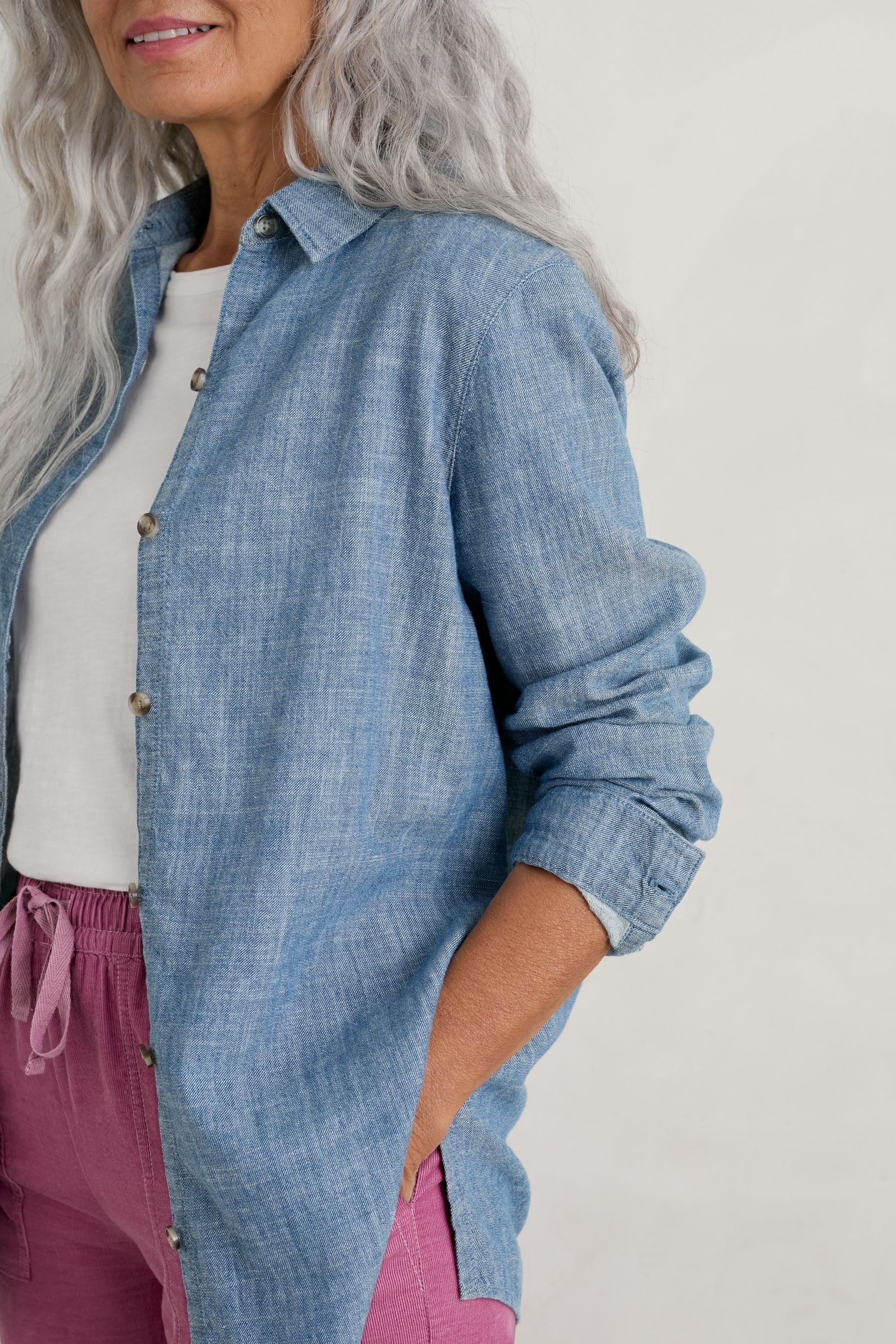 Buy Seasalt Cornwall Blue Sailmaker Chambray Shirt from Next Luxembourg