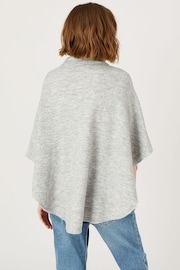 Accessorize Grey Cosy Knit Pullover Poncho - Image 2 of 4